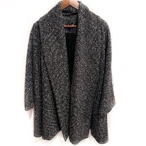 REFORMATION Denver Felix Coat Boucle Black White Shawl Style Heavy Dressy